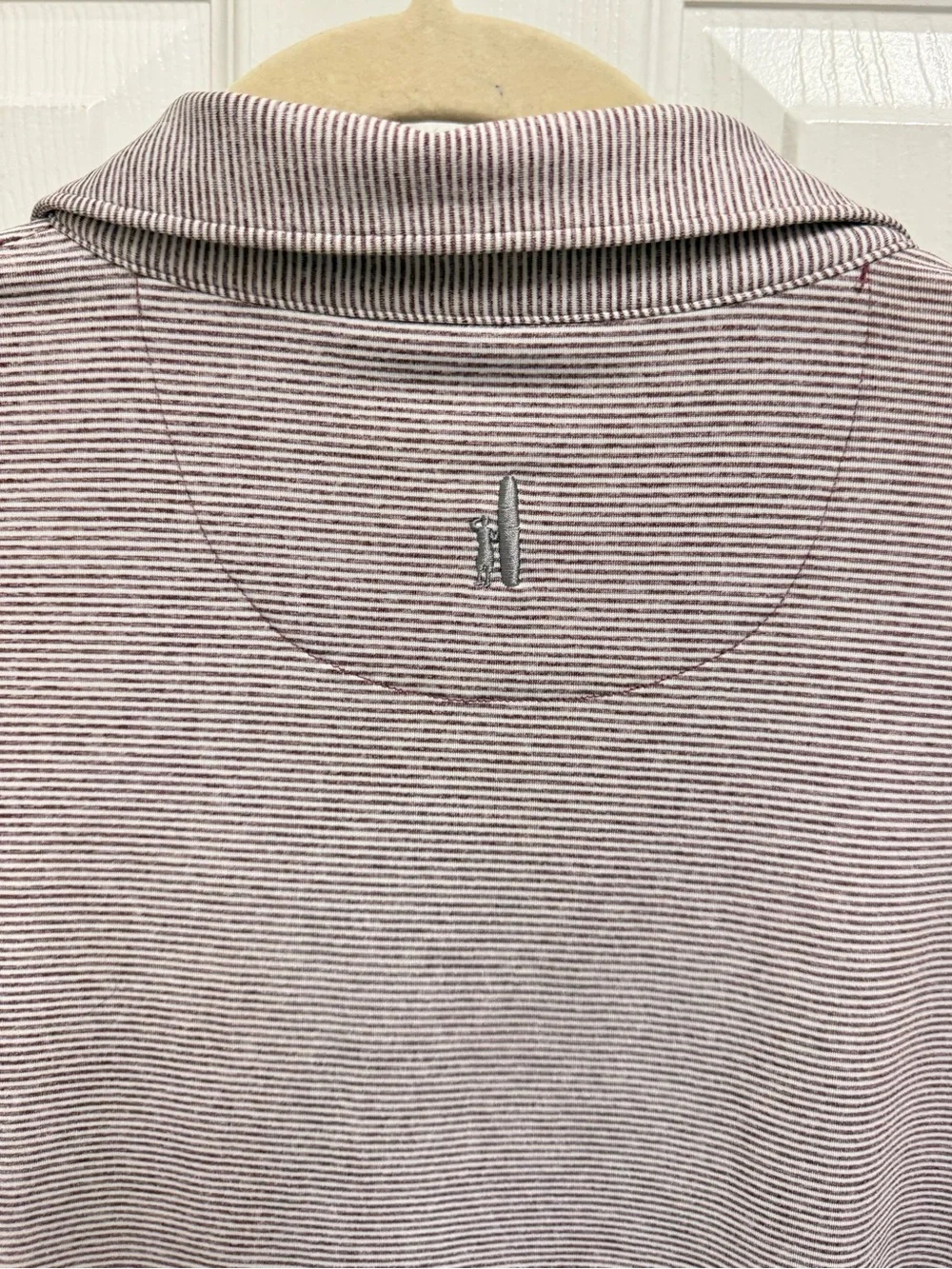 Johnnie-O Light Maroon Striped A&M Polo